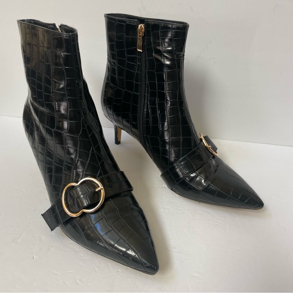 Onlymaker Pointed Toe Stone Pattern Kitten Heel S… - image 8